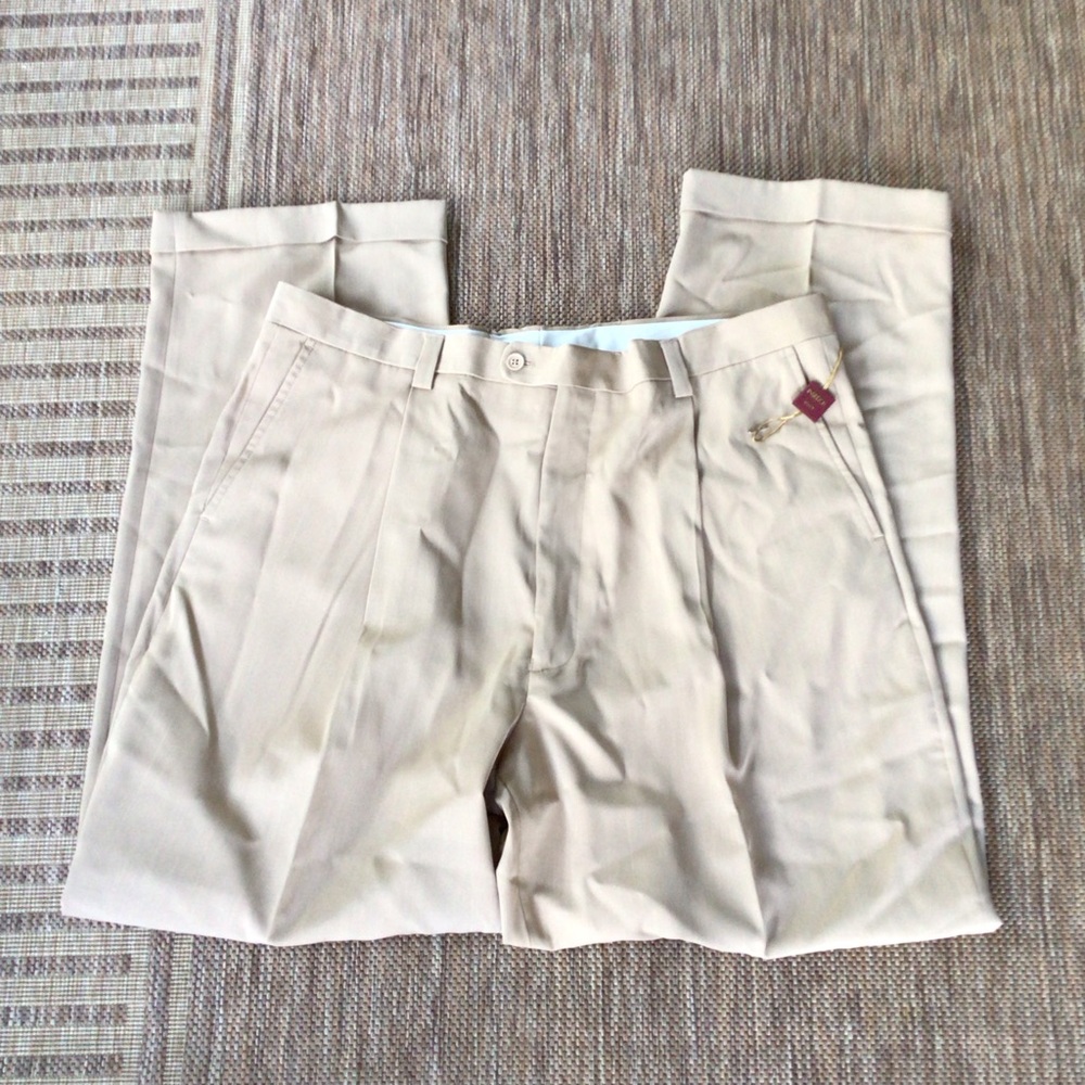 MENS INSERCH ITALY PLEATED CUFFED PANTS/TROUSERS SZ 40x33 BUSINESS FORMAL